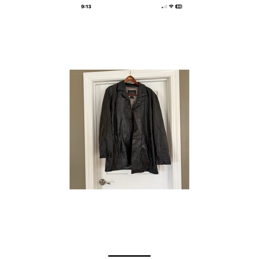 Wilsons Leather Pelle Studio Mens Black Leather‎ Car Coat Thinsulate XLT Tall